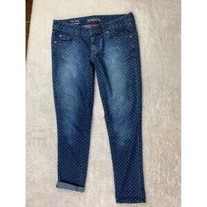 Merona Size 6 Womens Jeans Ankle Skinny Fit 3 Polka Dot Stretch Low Rise